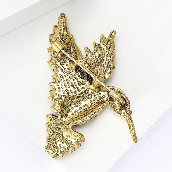 ✨ Zara Dominica Crystal Blue Hummingbird Brooch - Picture 6 of 8